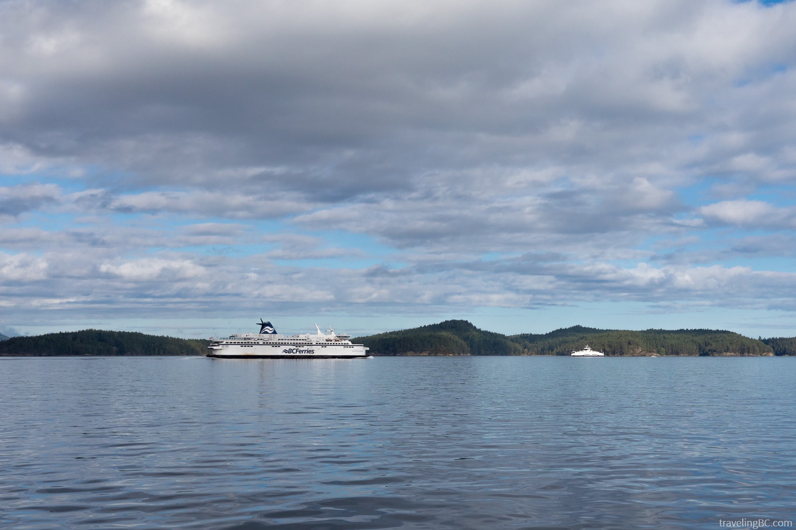 BC Ferries sailing through the Gulf Islands