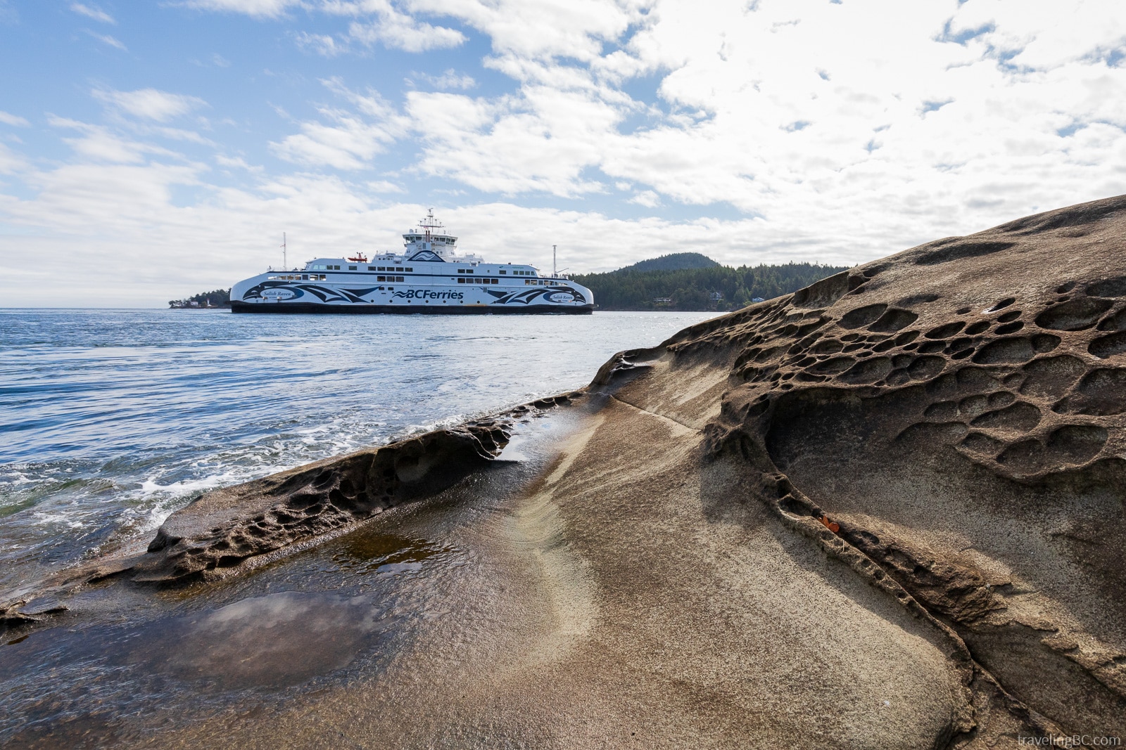 Ferry passing Galiano Island