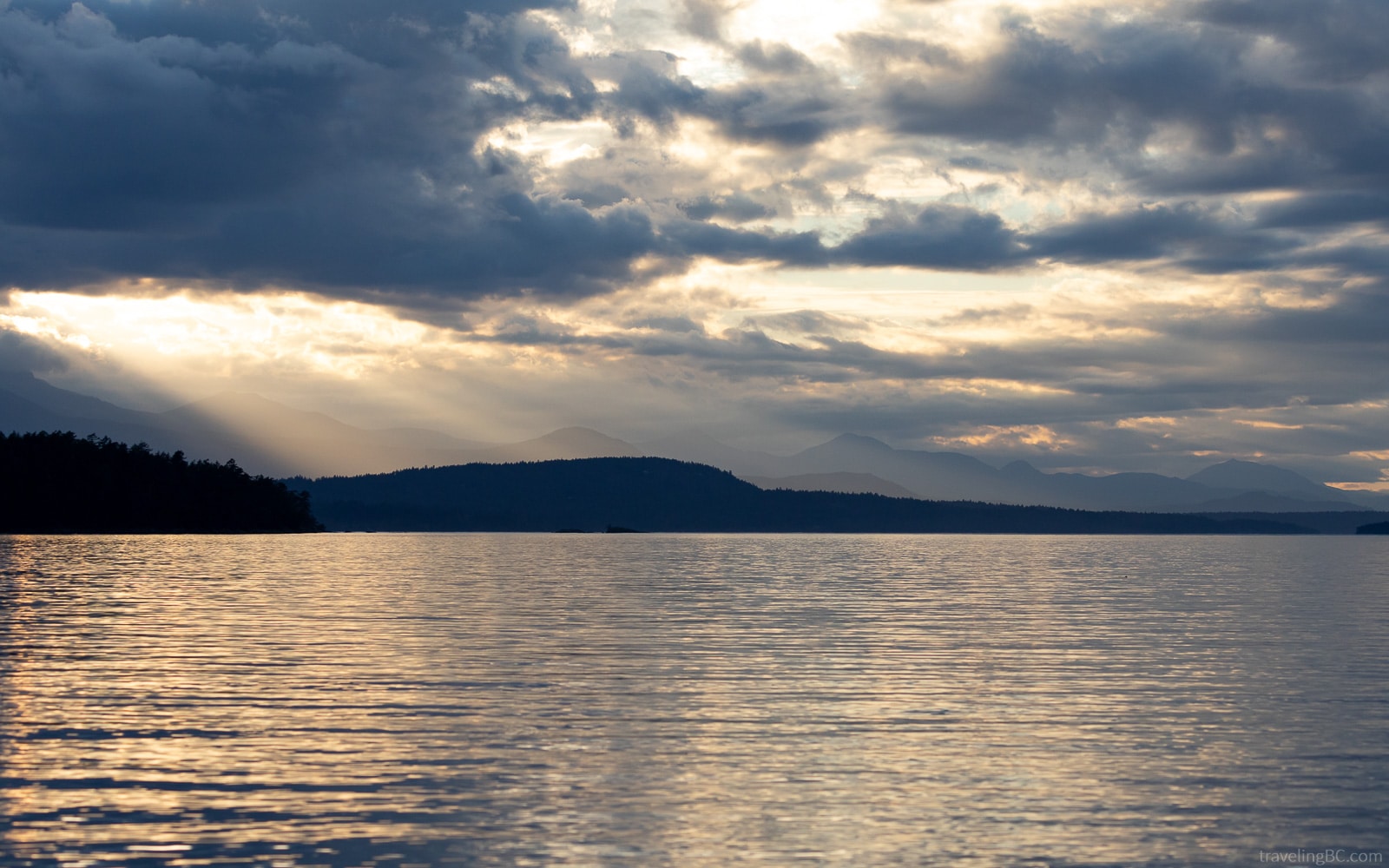 Sunset from Montague Harbour on Galiano Island