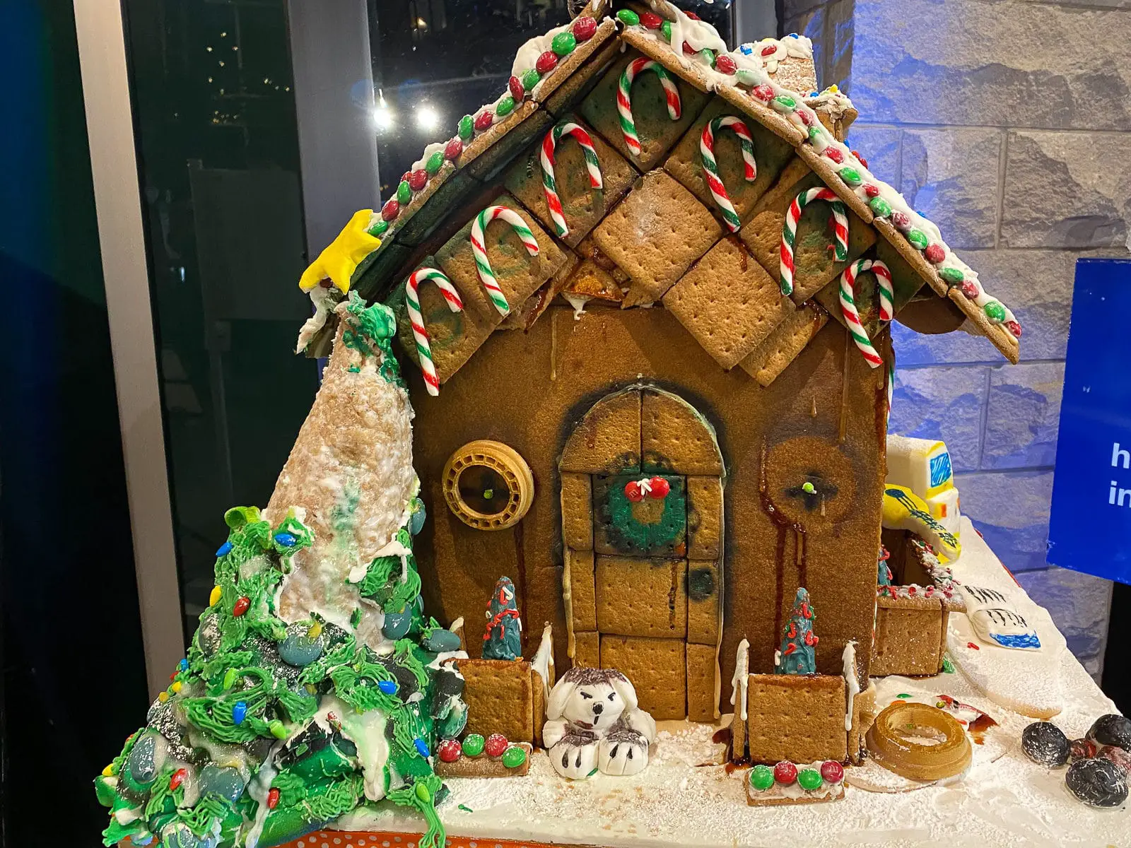 One of the more classic gingerbread houses in the Annual Gingerbread Showcase in Victoria, BC
