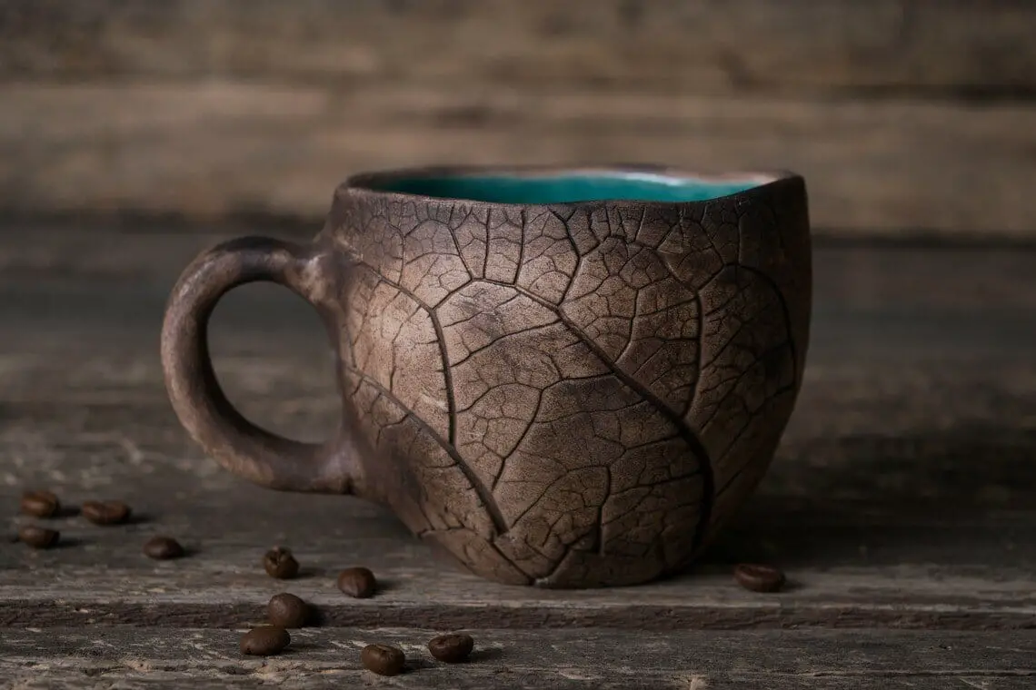 Leaf Impression Handmade Ceramic Mug