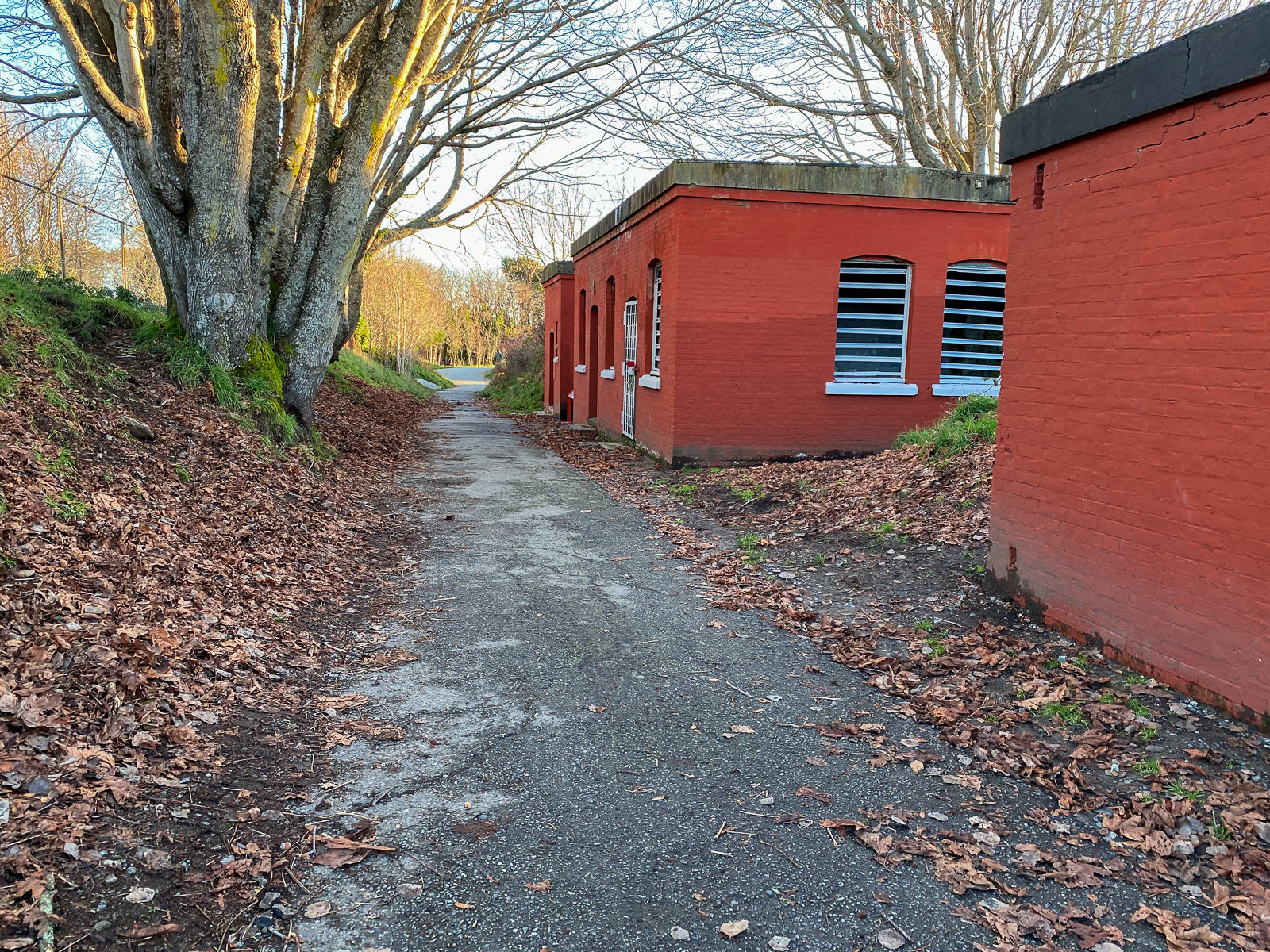 Some of the historic Fort Macaulay buildings at Macaulay Point Park