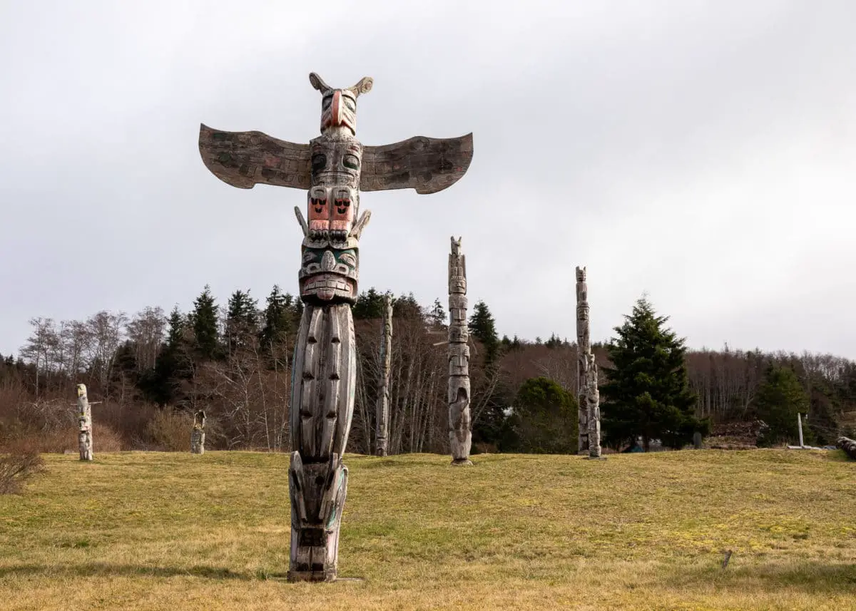 'Namgis Original Burial Grounds in Alert Bay on Cormorant Island, BC, Canada