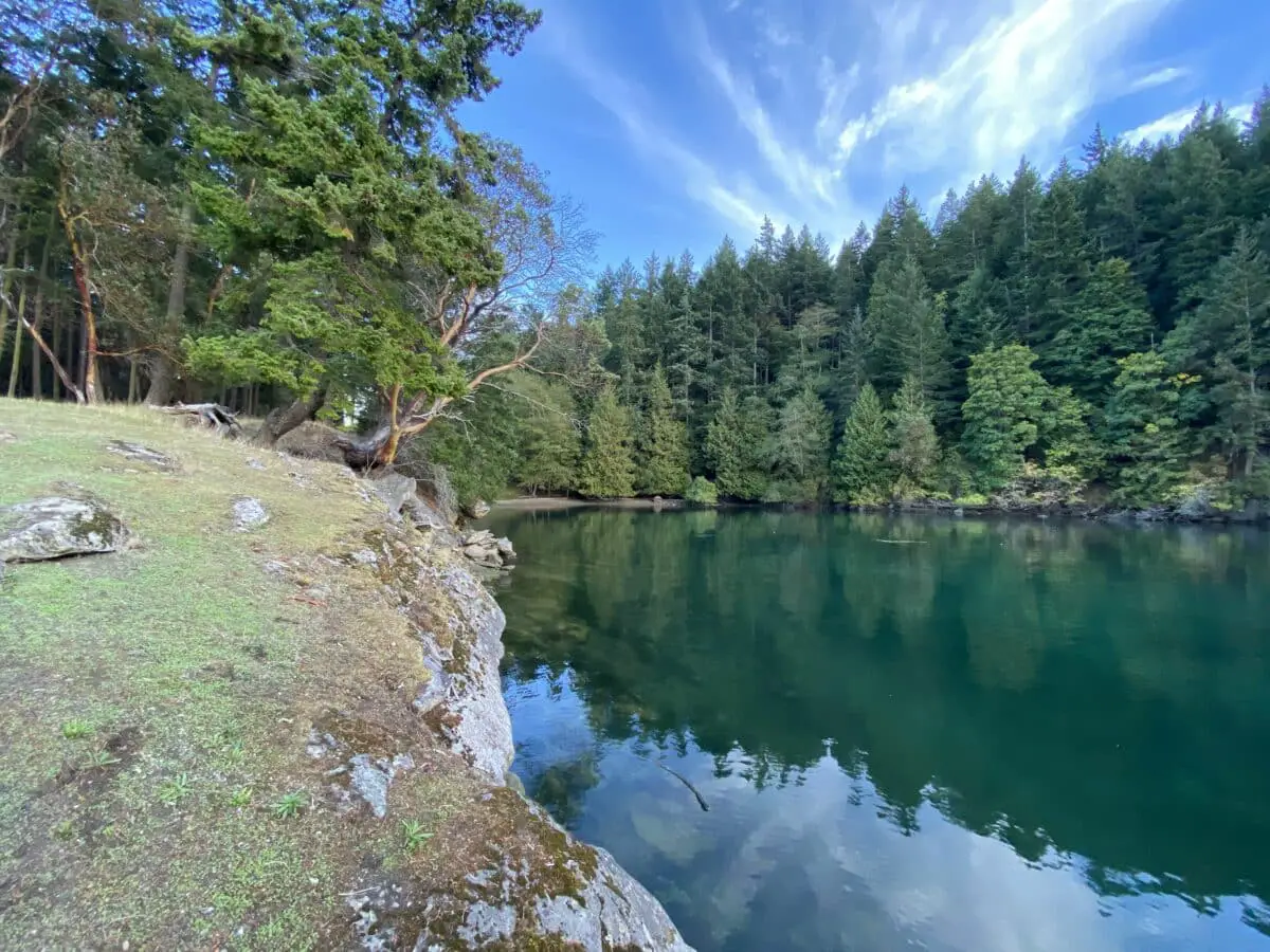 The beautiful waters of Little Bay (just off Narvaez Bay) on Saturna Island