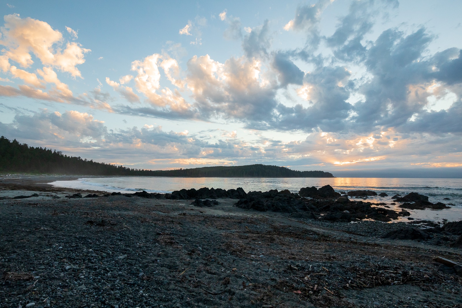 The beach at Nissen Bight in Cape Scott Provincial Park