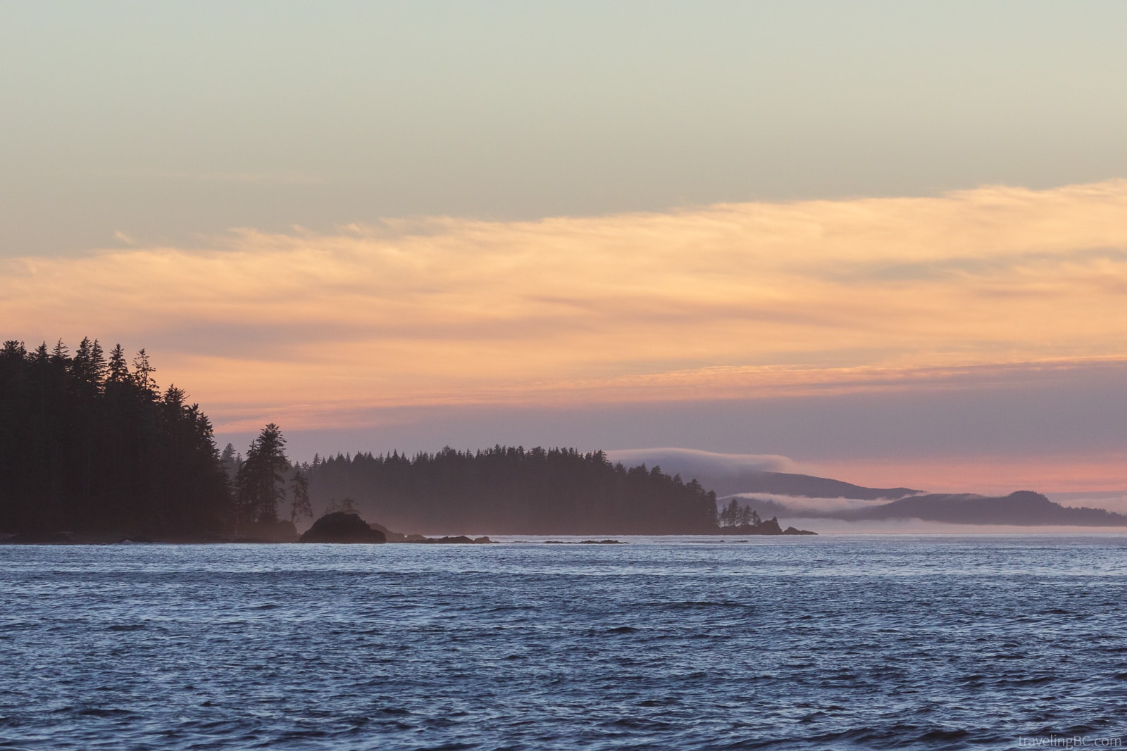 One of the many beautiful sunsets seen while hiking the North Coast Trail on Vancouver Island