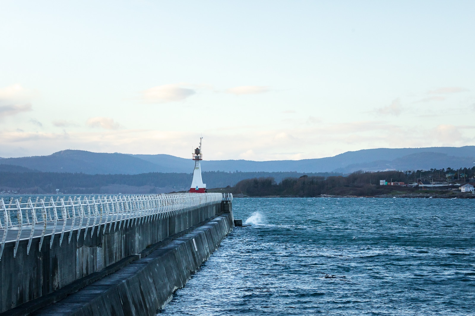 The lighthouse at the end of the Ogden Point Breakwater, Victoria