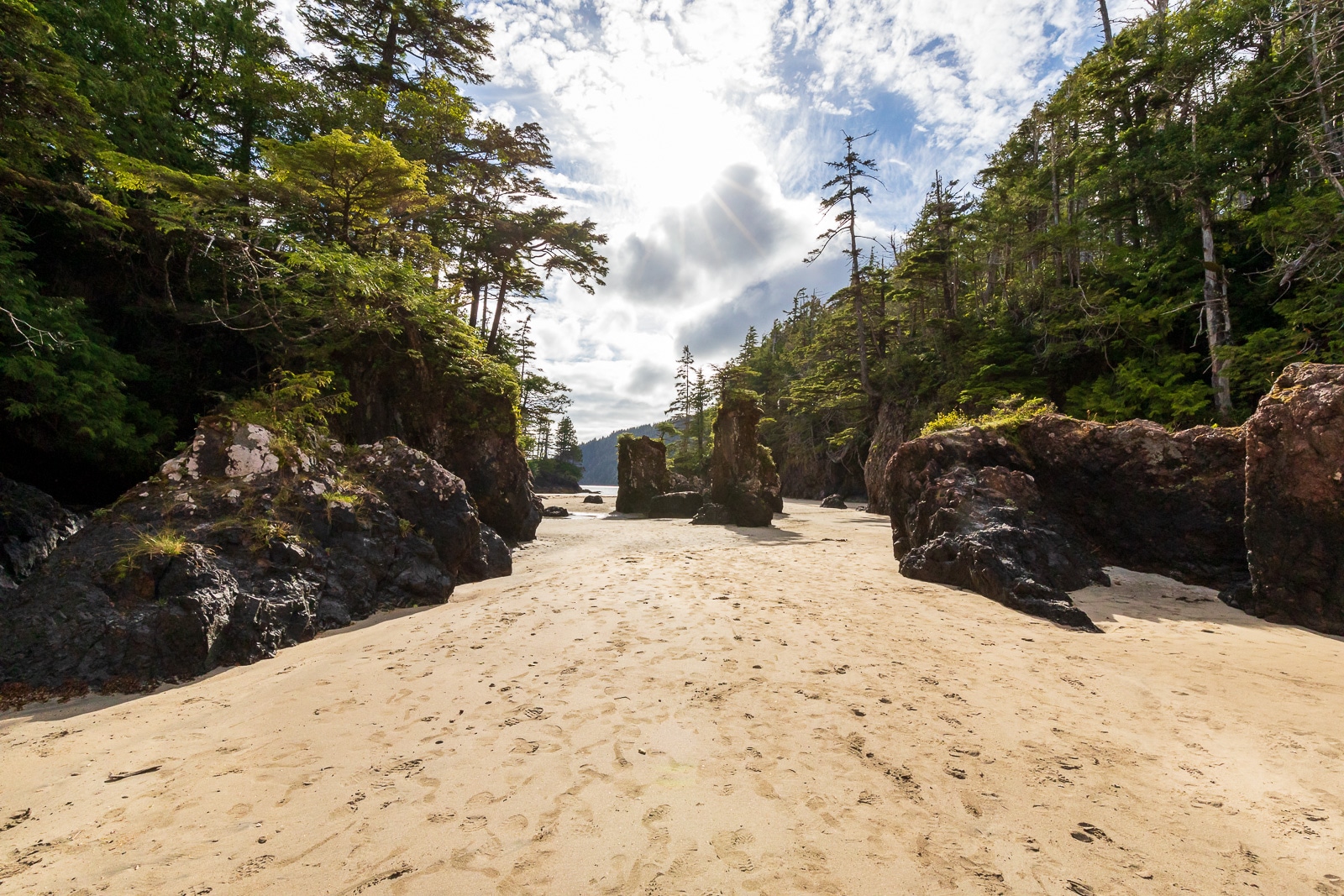 The sea stacks on San Josef Bay in Cape Scott Provincial Park