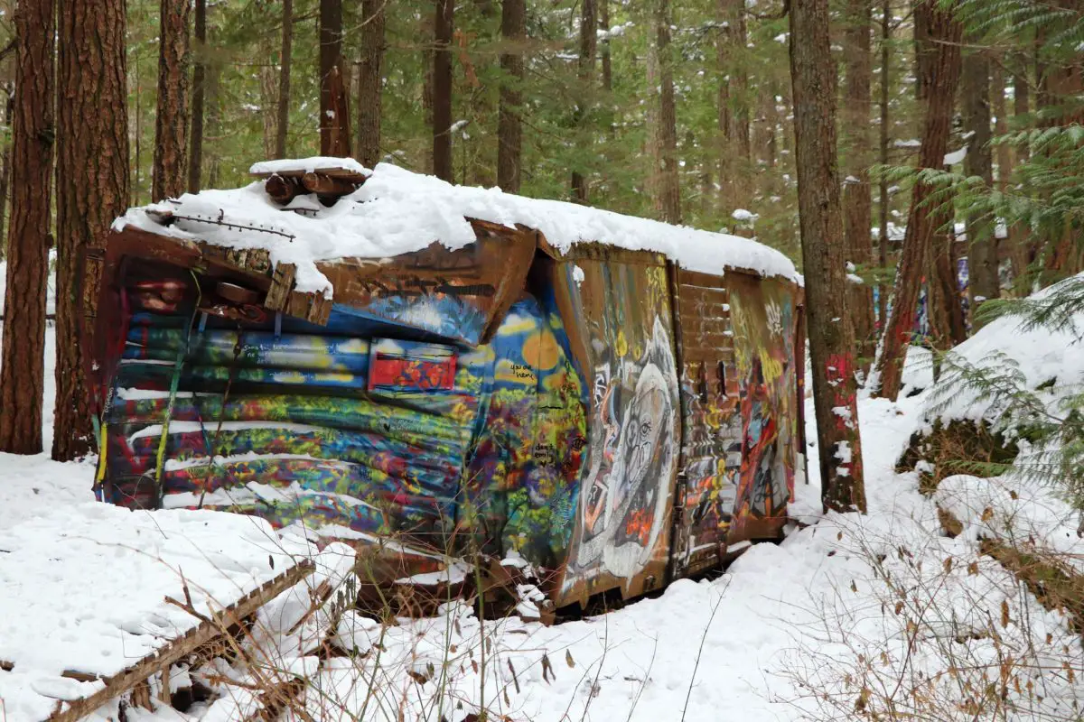 The Whistler Trainwreck in winter