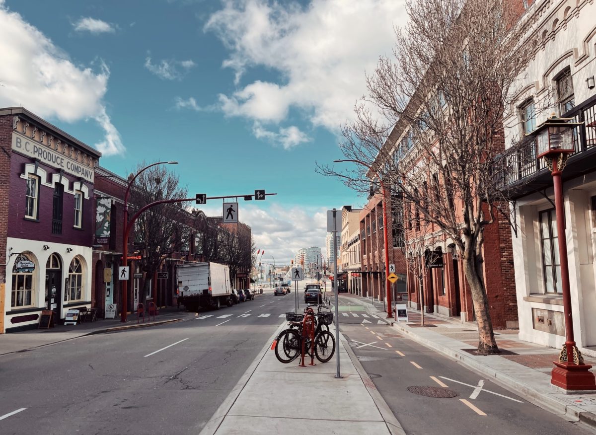 A bicycle on Pandora Avenue in Victoria