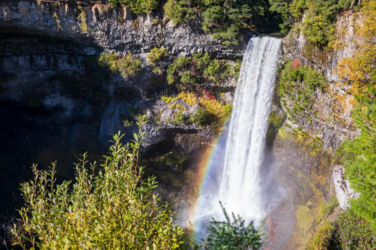 Brandywine Falls near Whistler, with a rainbow reflecting in the mist