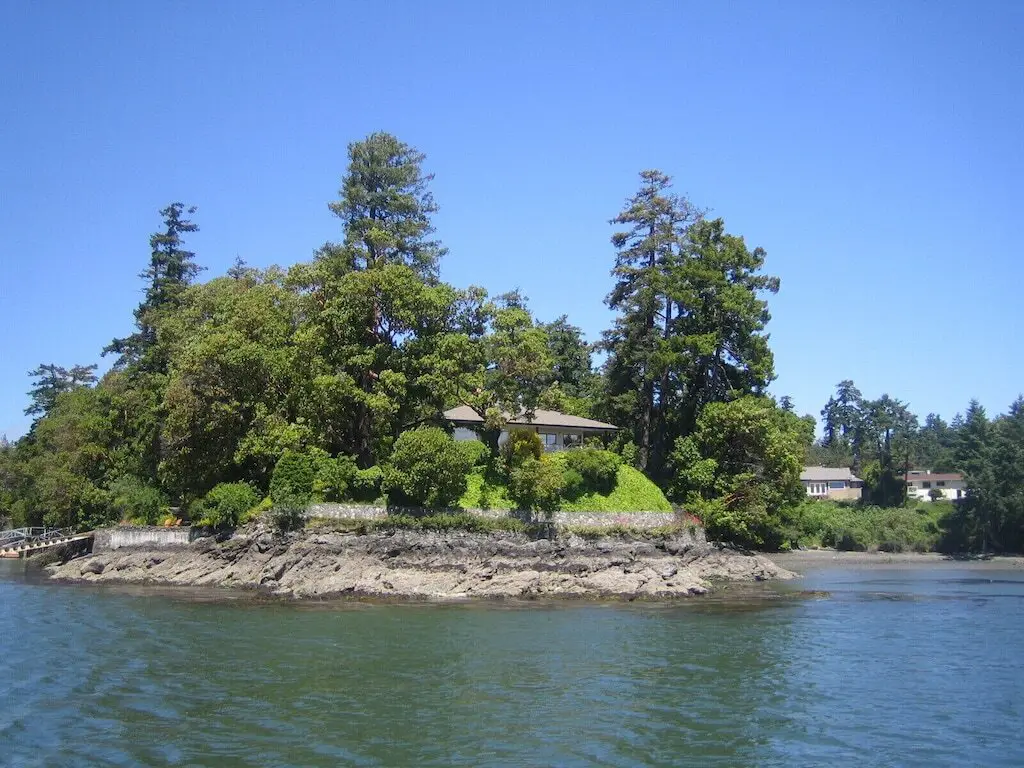 View from the water of the Chimera Oceanfront Suite in Victoria