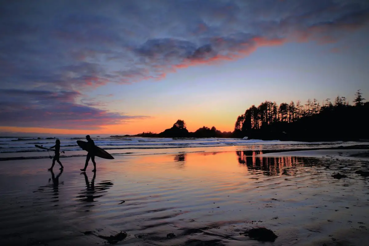 Cox Bay in Tofino at sunset