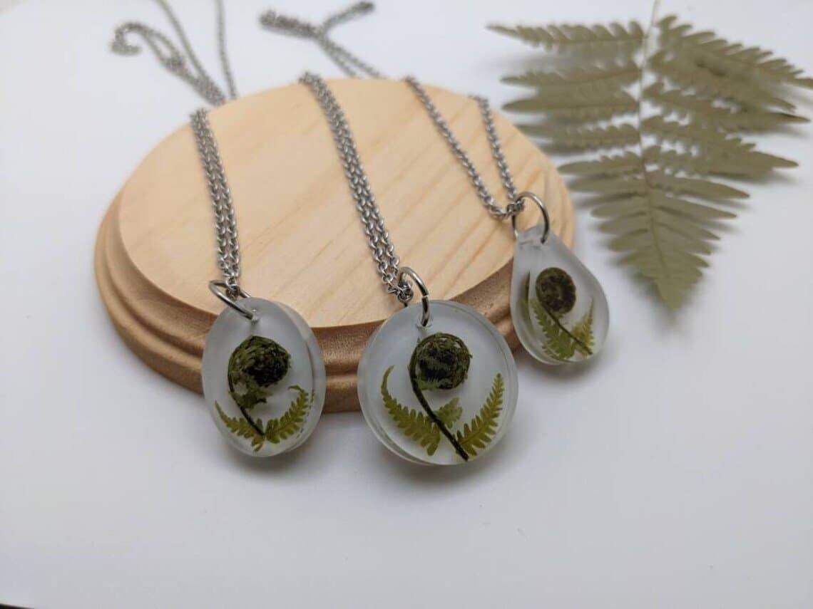 Fiddlehead Necklace by Fox and Feather Art