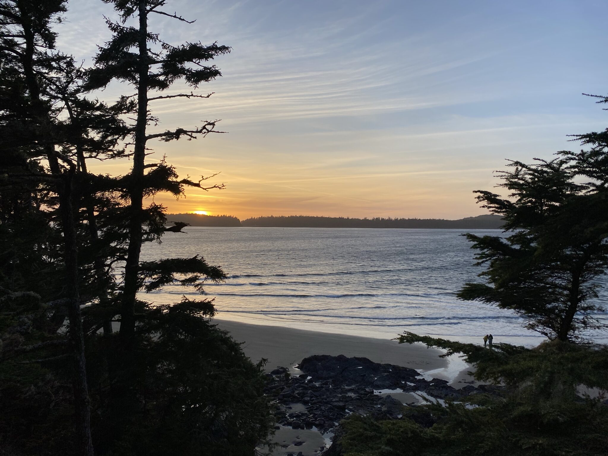 The sunset over Middle Beach, viewed from Middle Beach Lodge