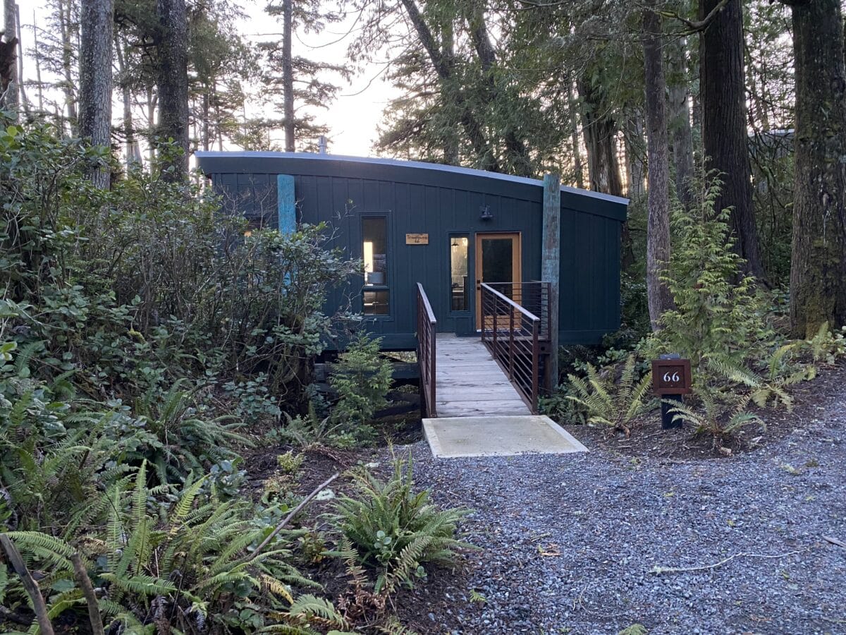 One of the treehouses (#66) at Middle Beach Lodge