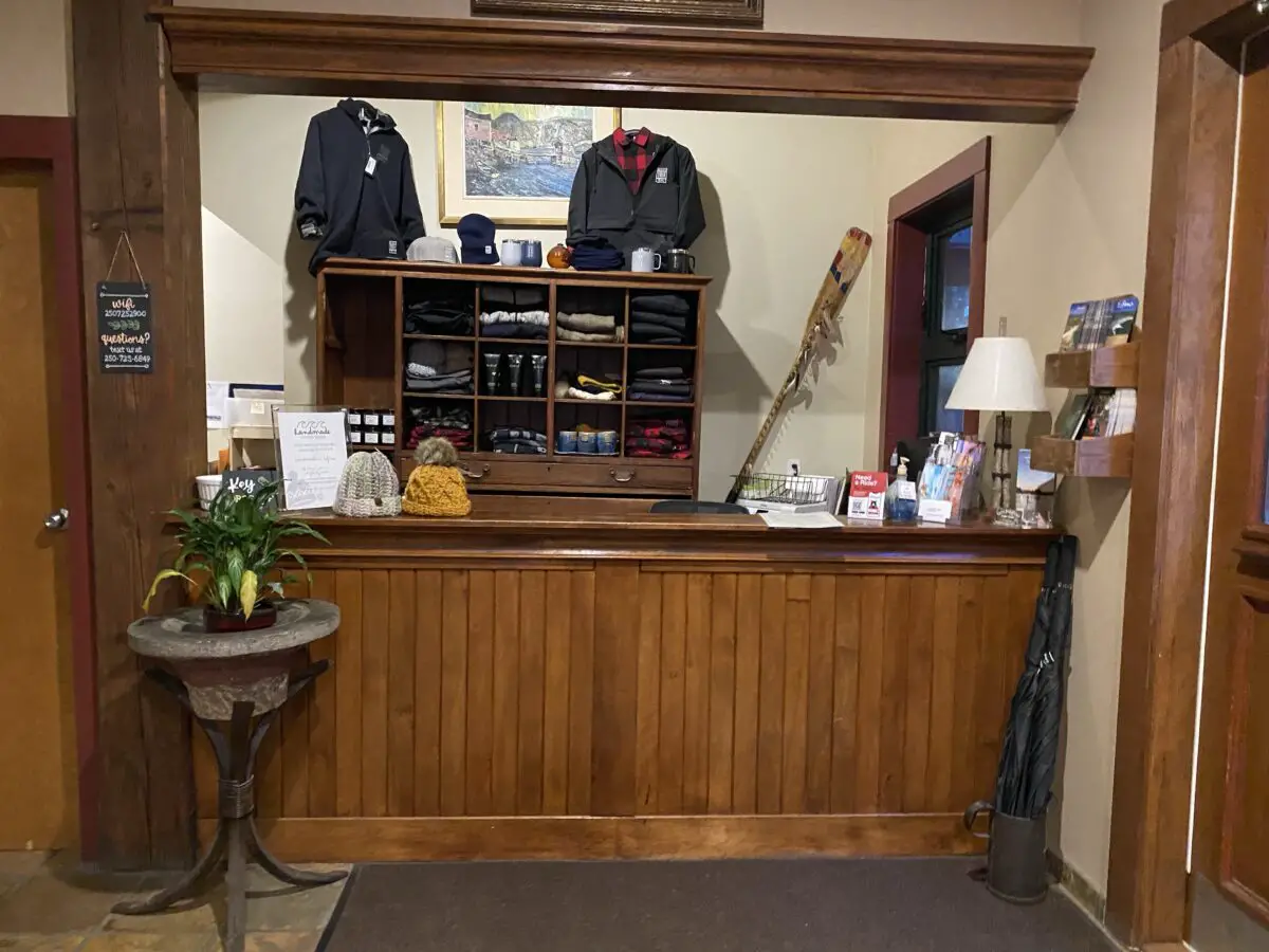 The front desk at Middle Beach Lodge in Tofino