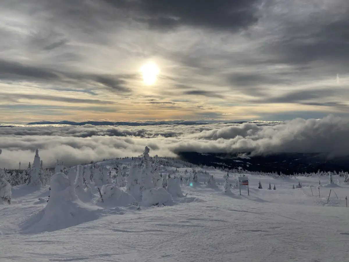 A view from above the clouds at the Big White Ski Resort near Kelowna