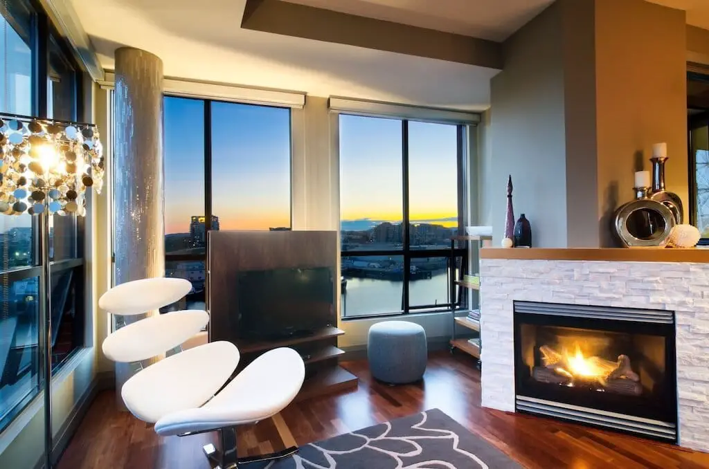 The living room of the Pied-À-Terre Harbour Penthouse