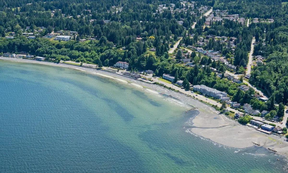 Qualicum Beach from a helicopter