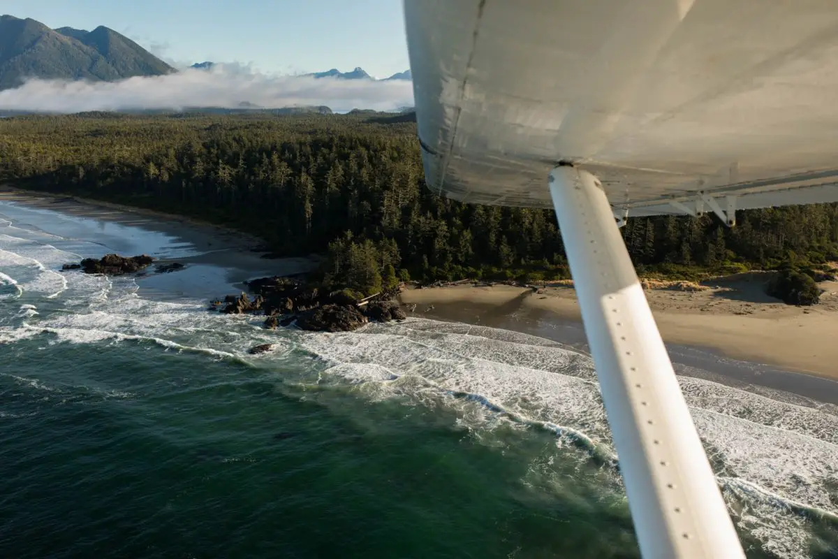 Flying to Hot Springs Cove from Tofino, BC
