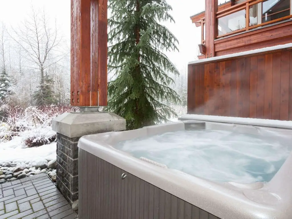 The view from the hot tub at the Ultimate Mountain Luxury Townhome in Whistler, BC